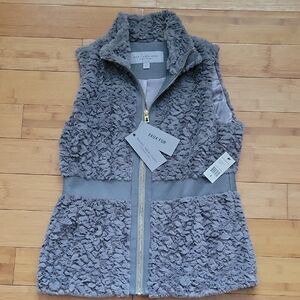 Max & Co Gray Fleece Vest with Tailored Fit